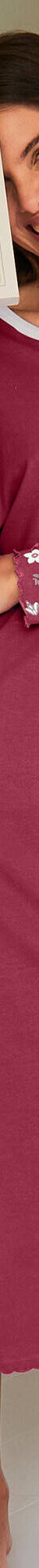 Chemise de nuit imprimée fleurs - manches longues (cerise) Chemise de nuit imprimée fleurs - manches longues (cerise)